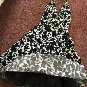 Summer Dress Black White 100% Cotton Sz 8